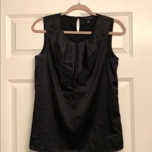 Banana Republic Black silk ruffle blouse size 6